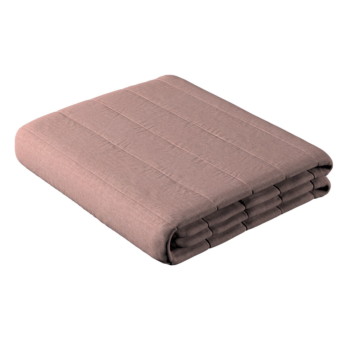 Narzuta pikowana w pasy 130x210 zgaszony róż szenil