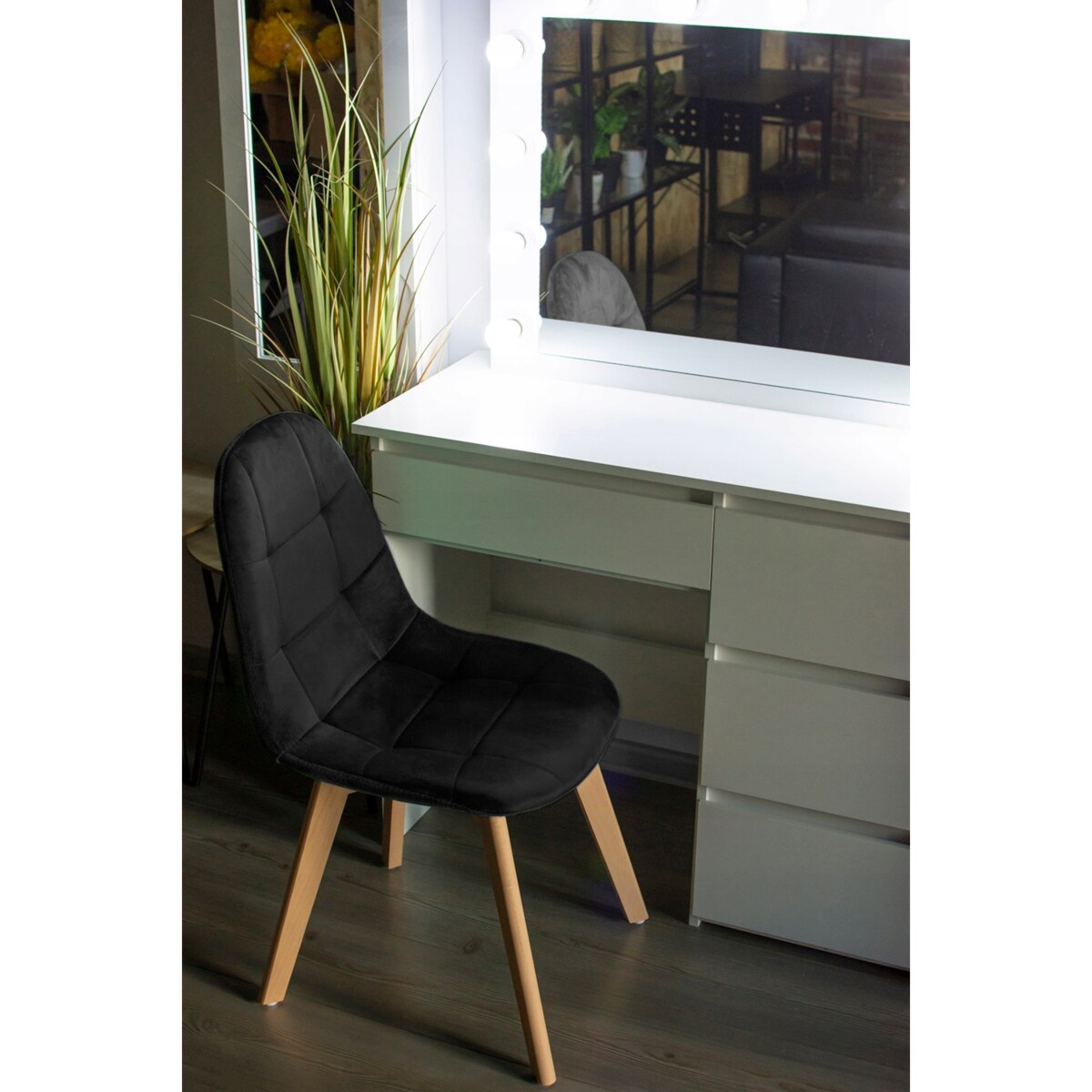 4 X Krzesło Do Jadalni Kuchni Stołu Zestaw Komplet Czarne