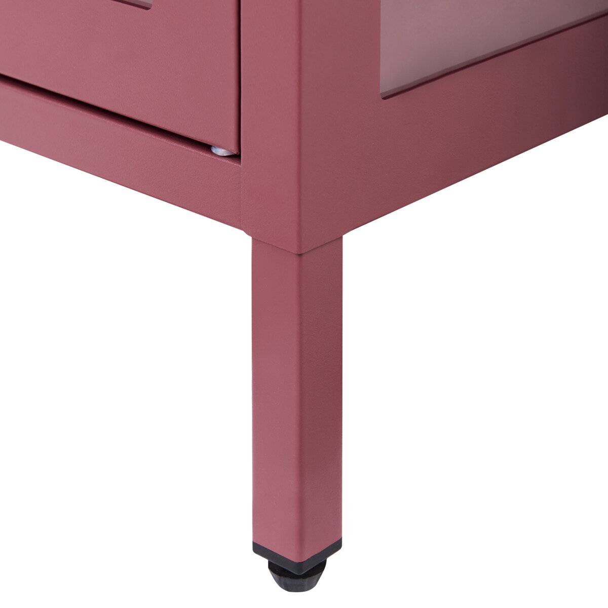 Szafka ze szklanymi drzwiami NEWPORT Metal 115 cm Bordowy