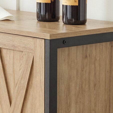 Komoda do salonu nowoczesny styl, dąb artisan, czarny