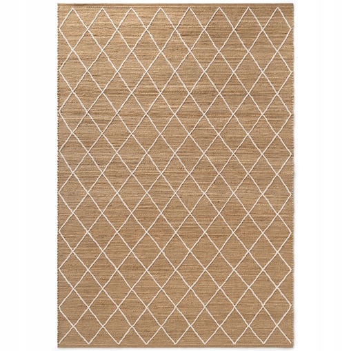 Dywan jutowy boho do salonu 200x300cm, naturalny beżowy dywan z juty