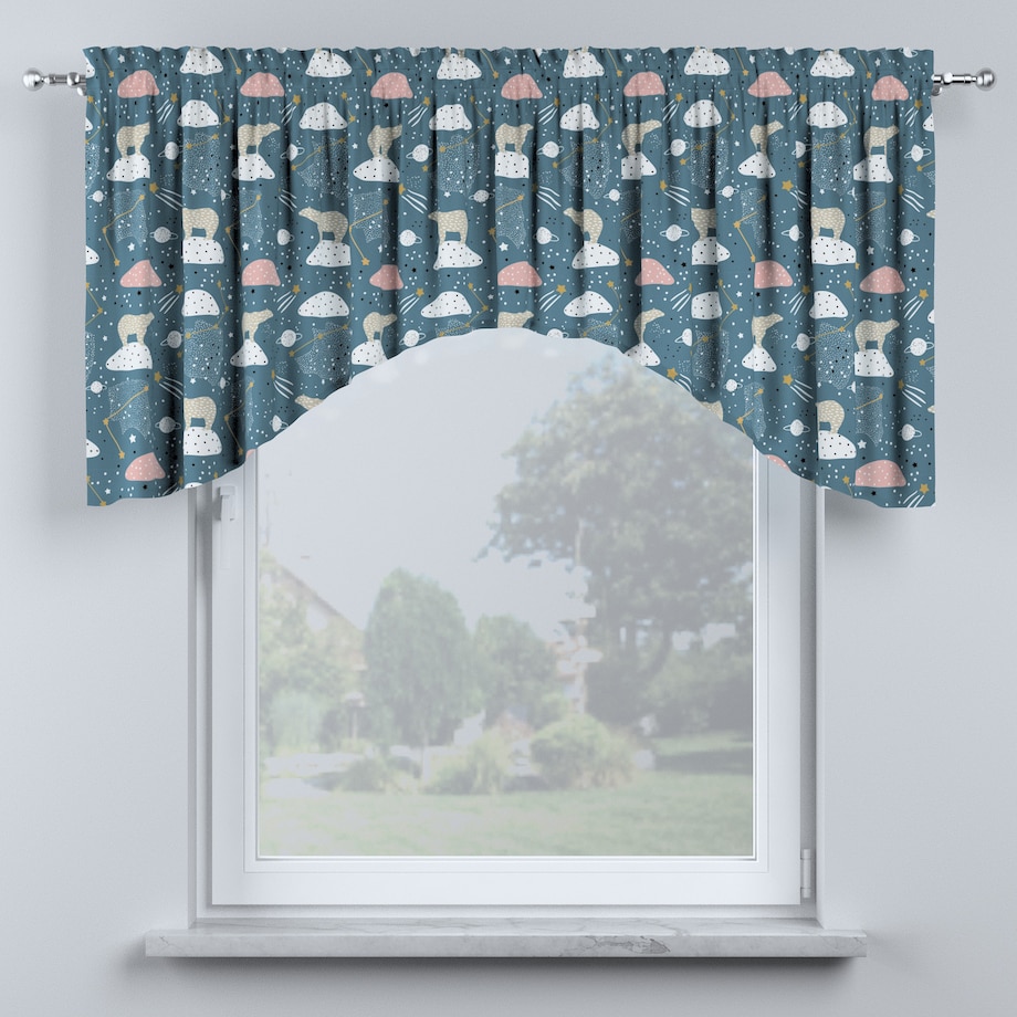 Lambrekin łuk 200x75 niebieski