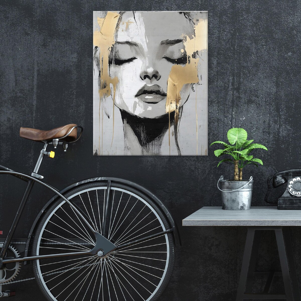 OBRAZ DO SYPIALNI SALONU KOBIETA TWARZ GLAMOUR NA PŁÓTNIE ŚCIANĘ 100x70