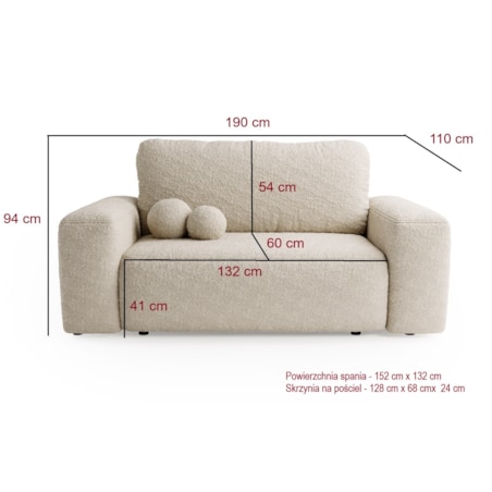 Kanapa ILO z funkcją spania i pojemnikiem na pościel, fioletowo-brązowa
