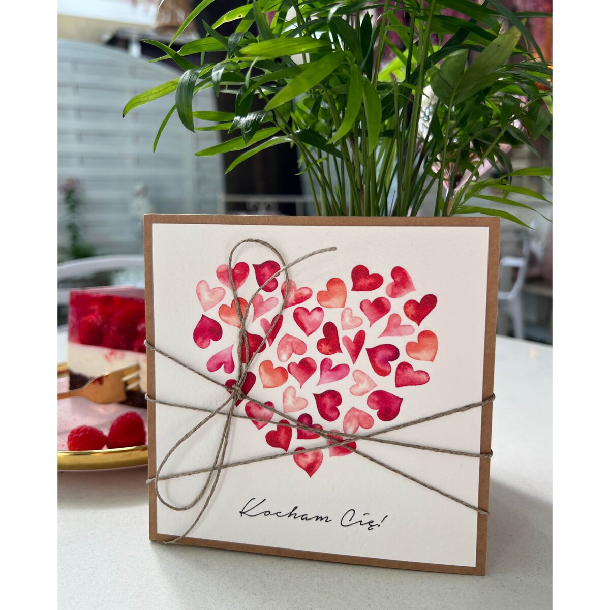 Ręcznie robiona kartka walentynkowa