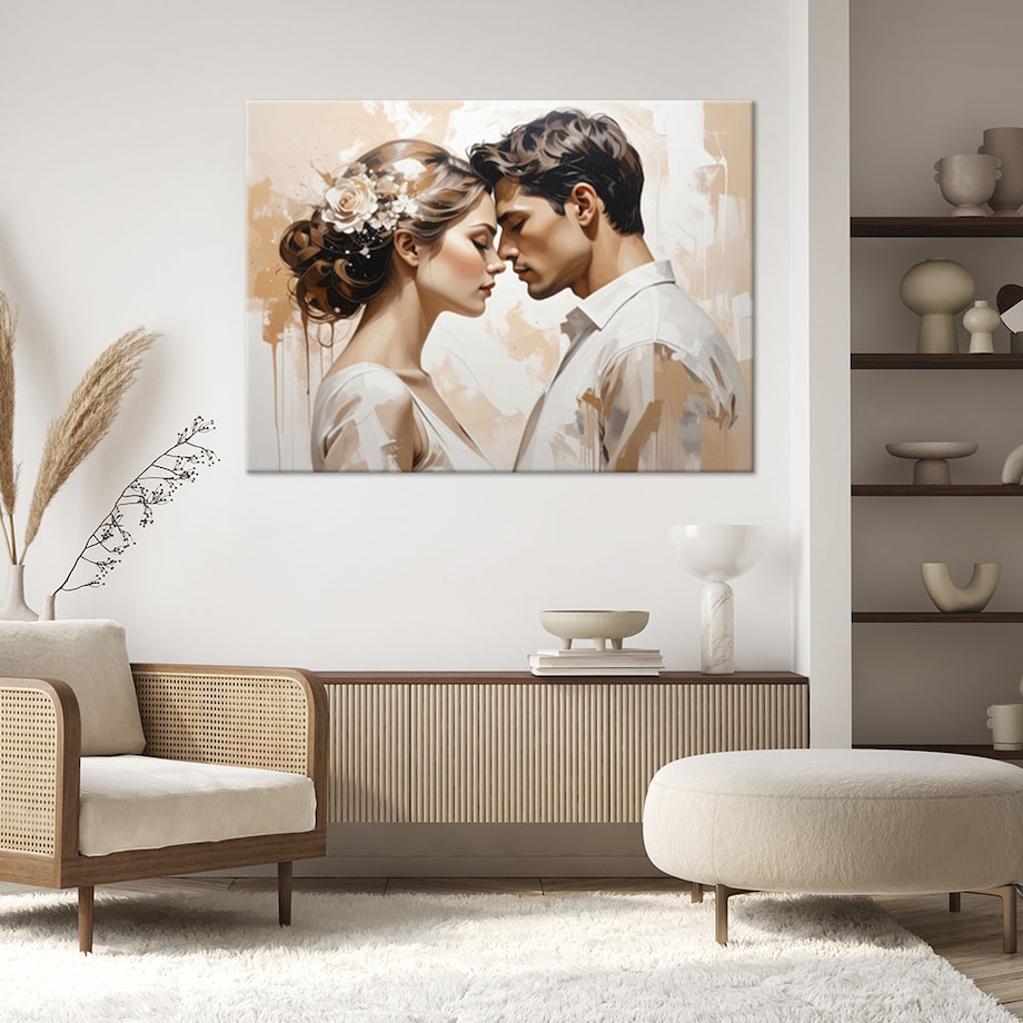 Obraz do salonu sypialni kuchni biura, Zakochana para w artystycznym stylu 120x80cm