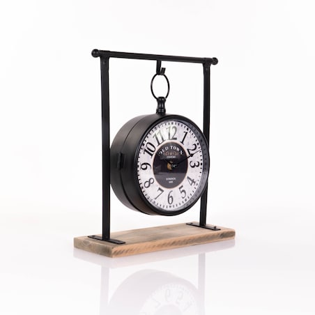 Zegar wiszący na drewnianej podstawie, 32 cm