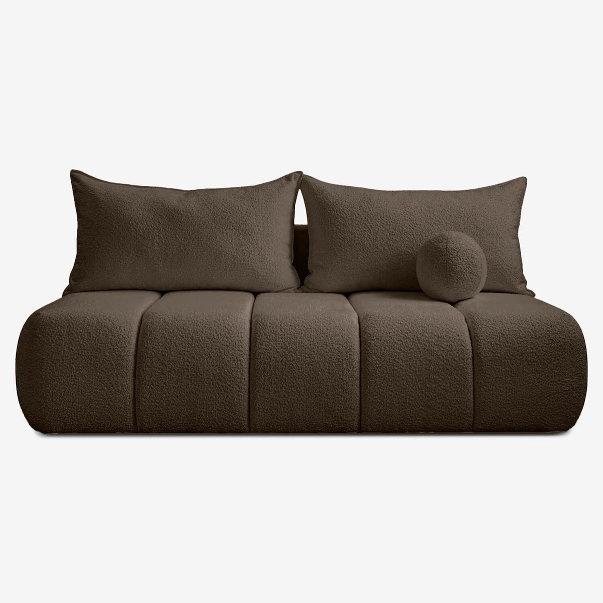 Sofa rozkładana 2-osobowa z funkcją spania do salonu brązowa SARIA