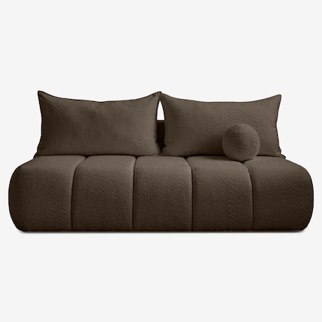 Sofa rozkładana 2-osobowa z funkcją spania do salonu brązowa SARIA