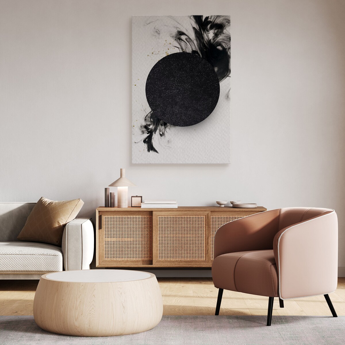 OBRAZ DO SALONU ABSTRAKCJA AKWARELE STYL GLAMOUR MINIMALIZM 80x120cm