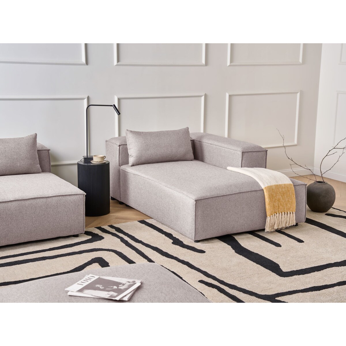 Szezlong lewostronny BRANDE Jasnobrązowy