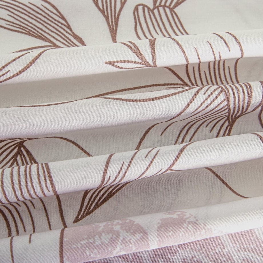 Pościel satyna bawełniana 140x200 Satynlove biała w różowe kwiaty