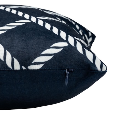 Poszewka dekoracyjna 43x43 granatowa w białe liny