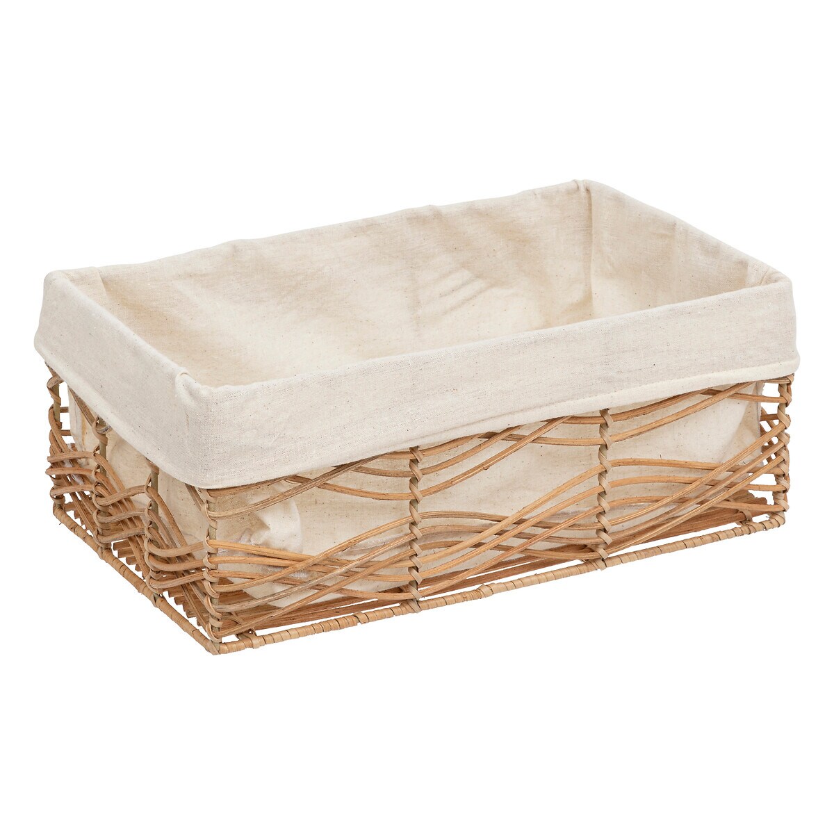 Pudełka do przechowywania plecione ROSY, 4 pojemniki, kolor brązowy, rattan