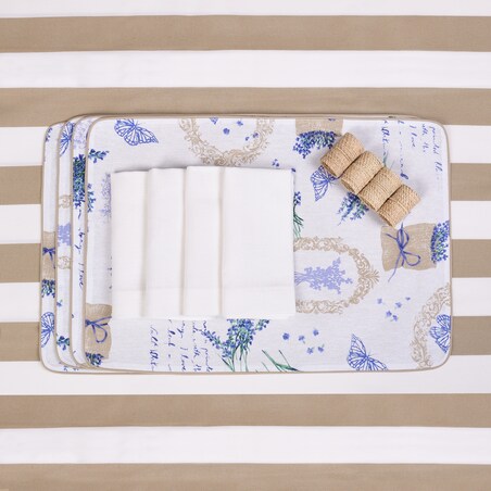 Dwustronne podkładki z motywem lawendowym Lavender & Mirha – komplet 4 szt.