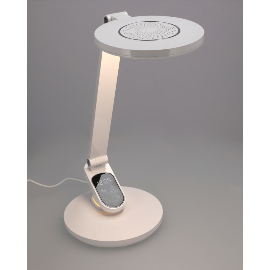 Lampka Biurkowa Szkolna Na Biurko Stołowa Led Trzy Barwy Do Pracy Z Zegarem