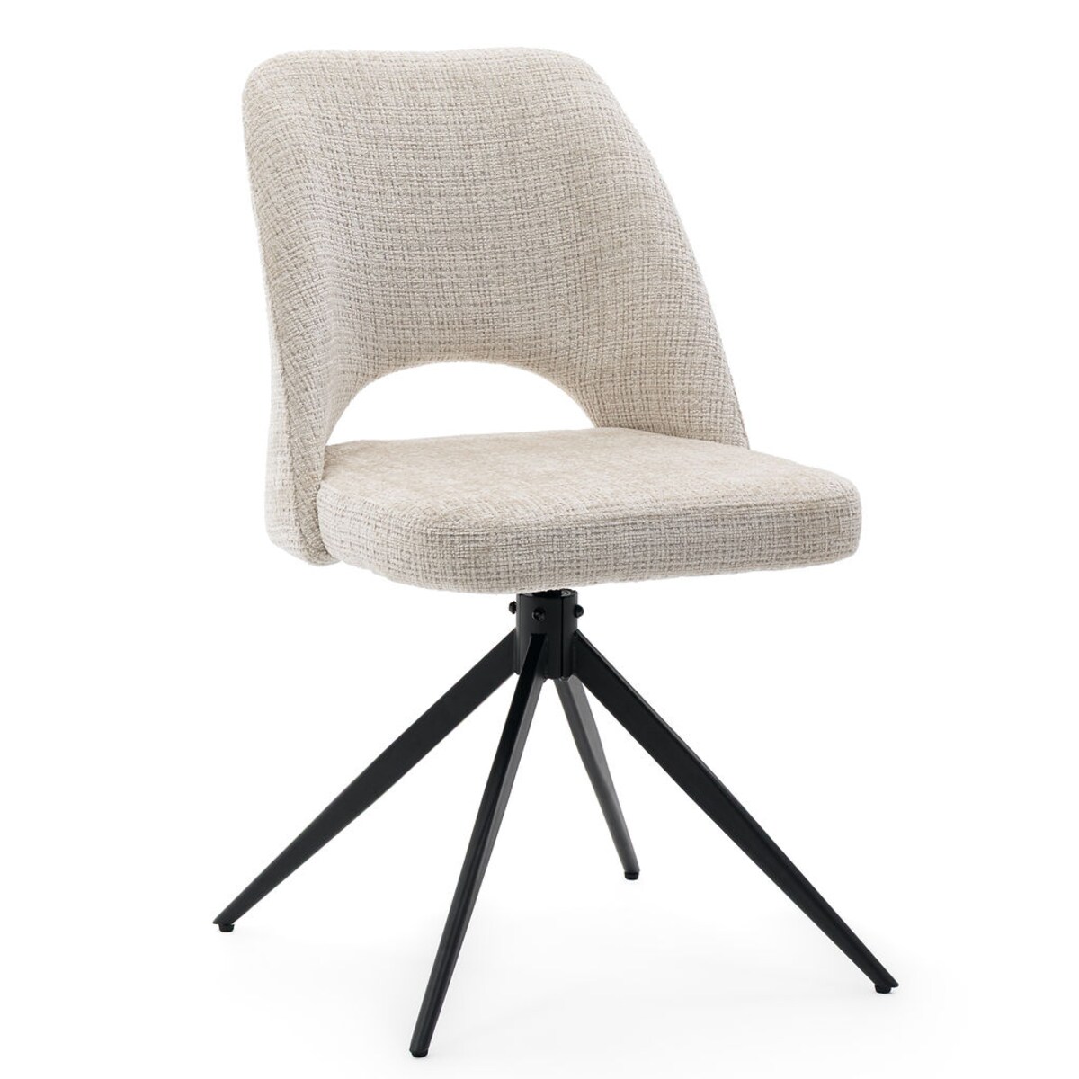 Krzesło tapicerowane obrotowe MILO II jasny beż do salonu jadalni kuchni