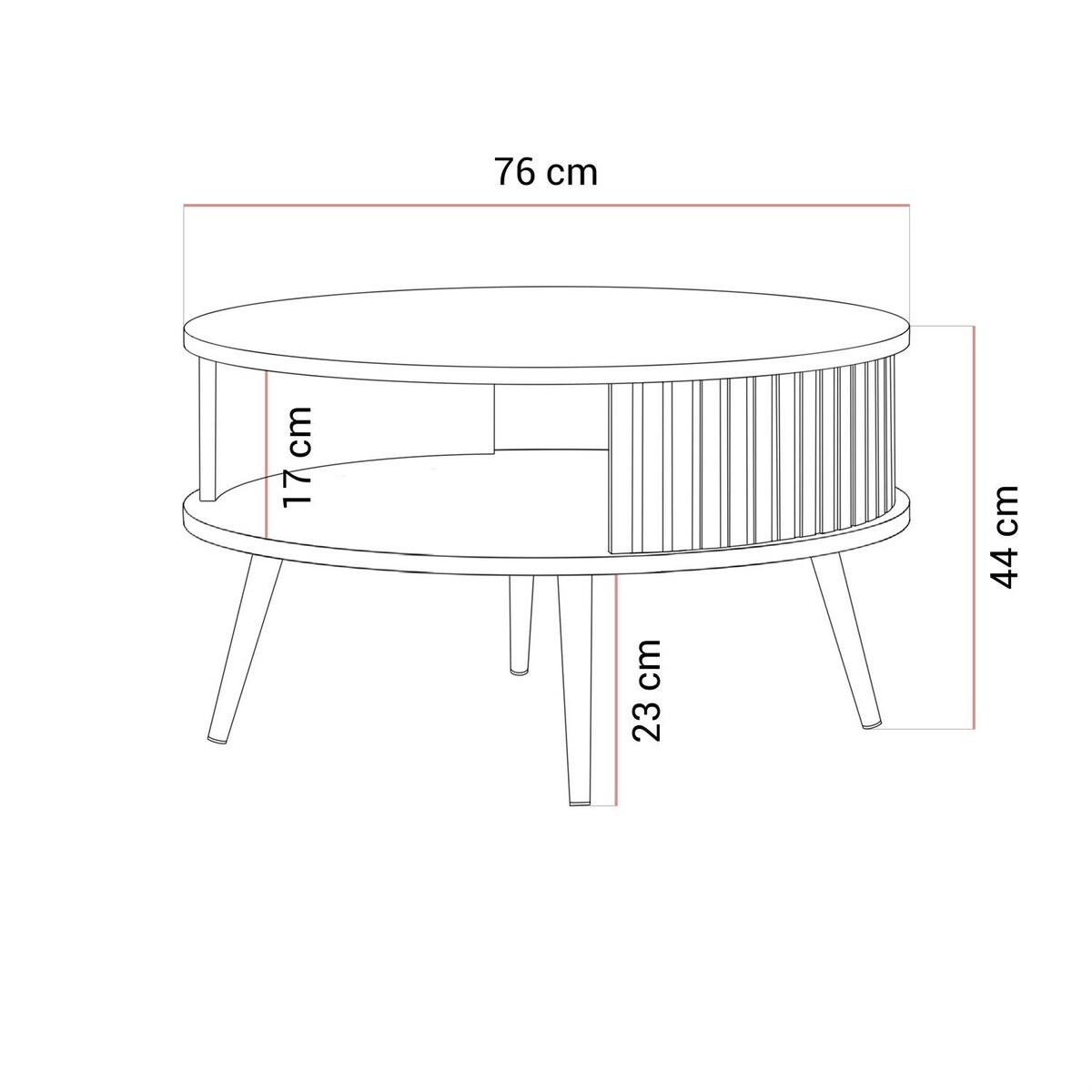Stolik kawowy okrągły IVY beż