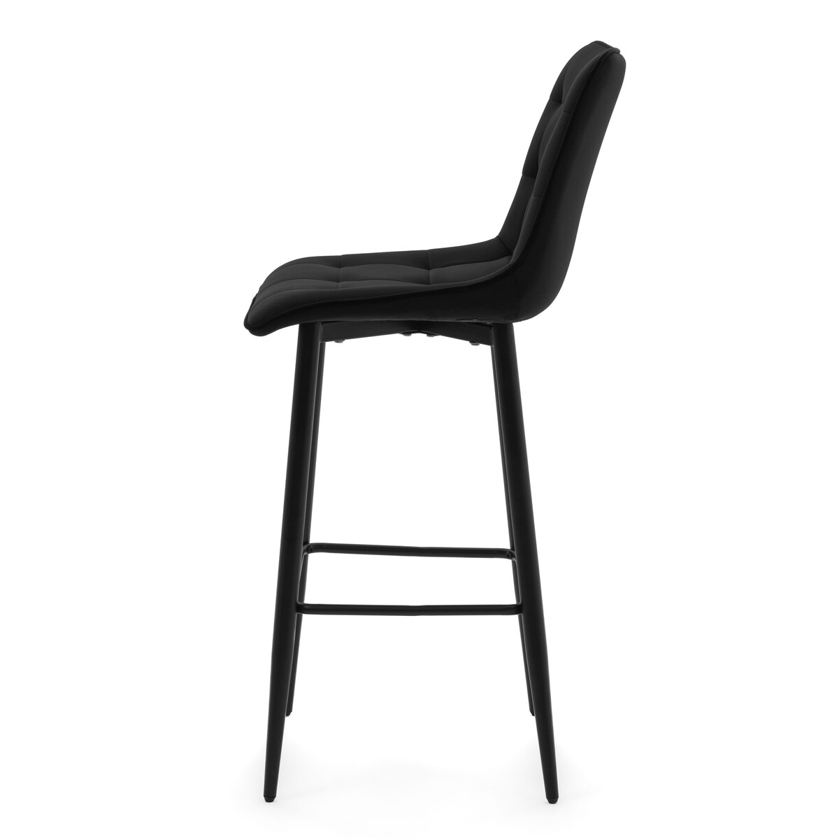 Hoker tapicerowany barowy welurowy CHIC czarny do salonu jadalni