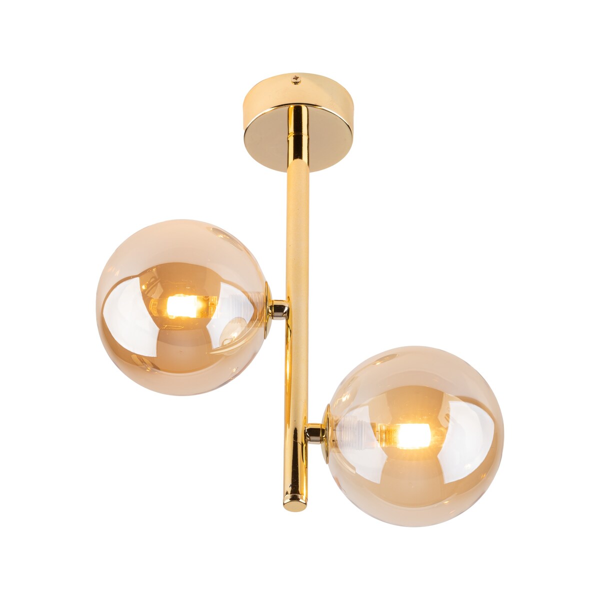 Lampa sufitowa TK Lighting ESTERA GOLD 4547 czarno-złota 2xG9 z białymi szklanymi kloszami, nowoczesna do salonu i sypialni