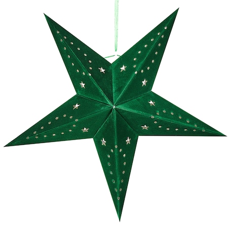 Zestaw 2 dekoracji wiszących LED MOTTI 45 cm Gwiazda Szmaragdowy