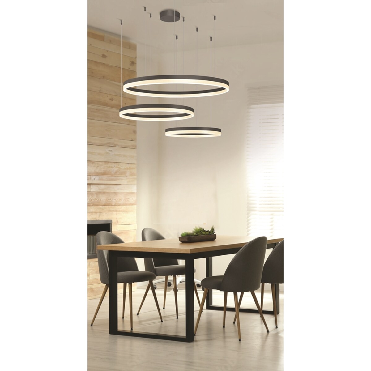 Lampa wisząca Halo AZ5349 120+100+80 LED 180W pilot ring czarny