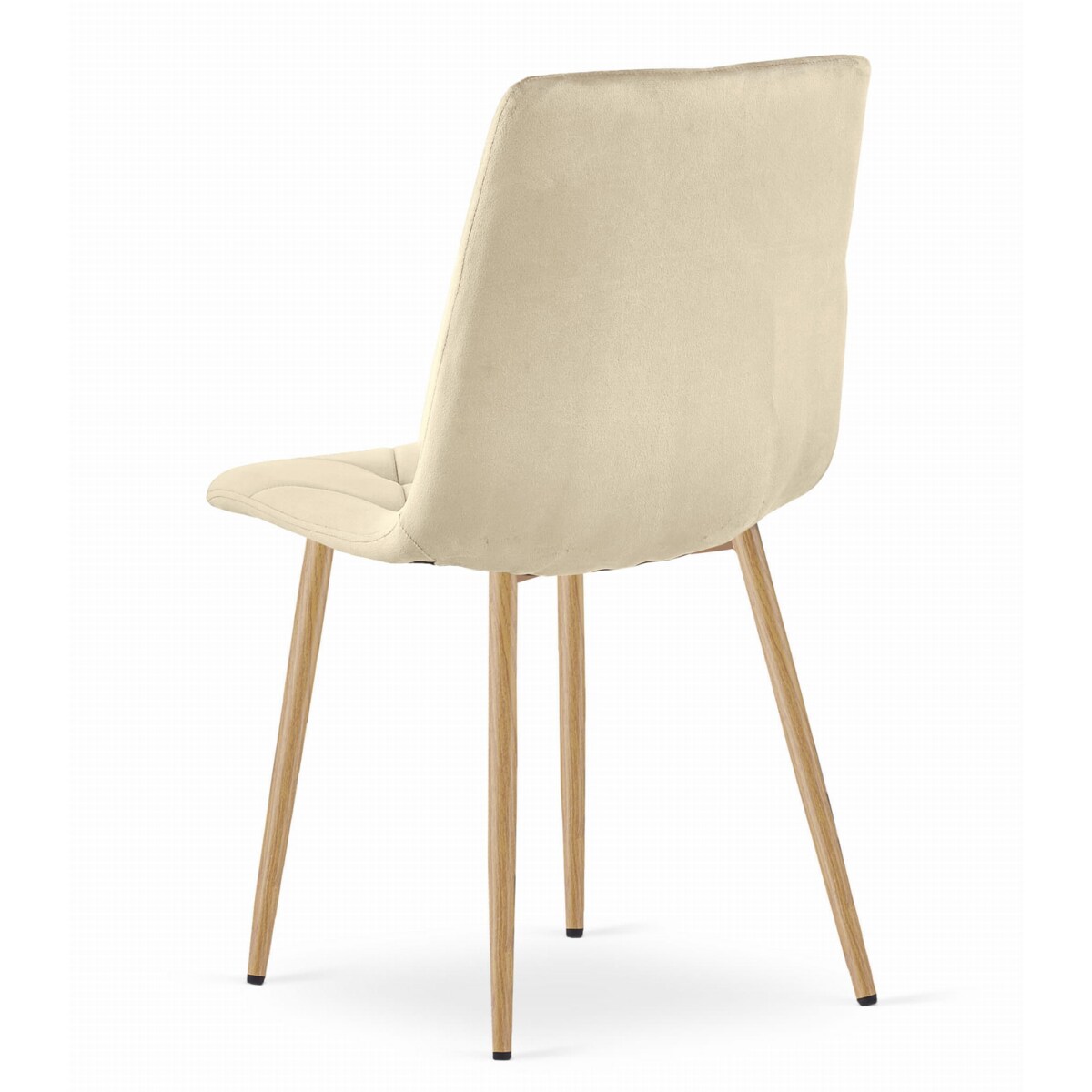 Krzesło Do Jadalni Kuchni Salonu Libra - Jasny Beż Aksamit / Nogi Kolor Drewna X 4