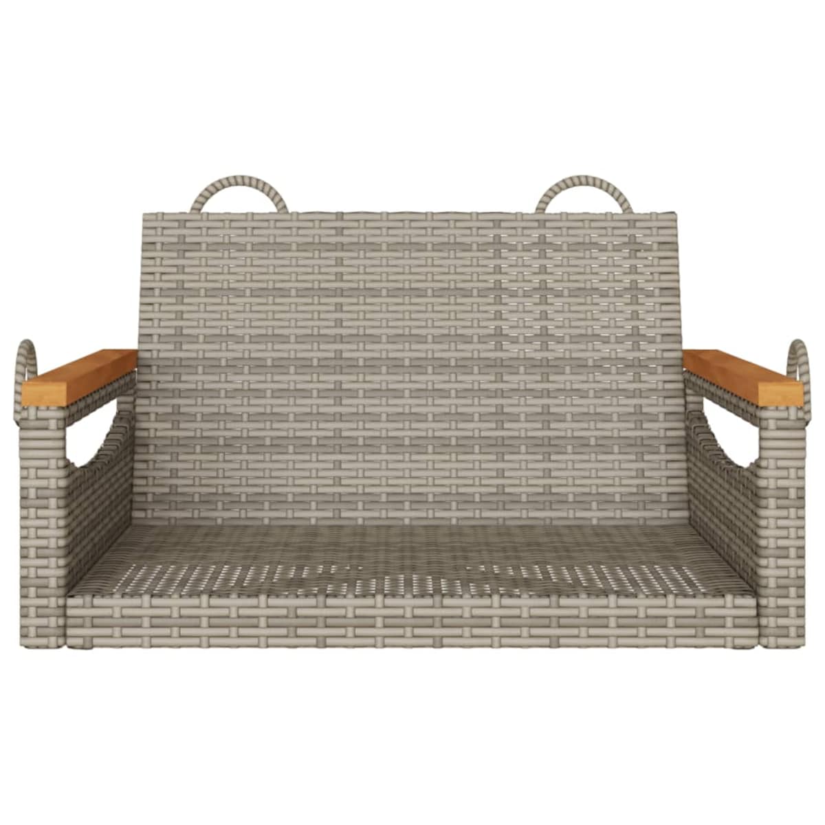 vidaXL Ławka bujana, szara, 63x62x40 cm, polirattan