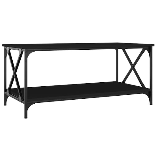 vidaXL Stolik kawowy, czarny 100x50x45 cm, materiał drewnopochodny