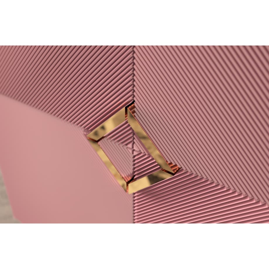 Drewniana komoda Visby DEMI HIGH / kolor pudrowy róż