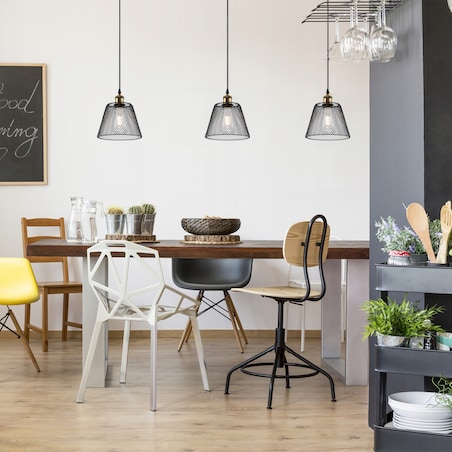 Lampa Sufitowa Wisząca Metalowa Balck Siatka