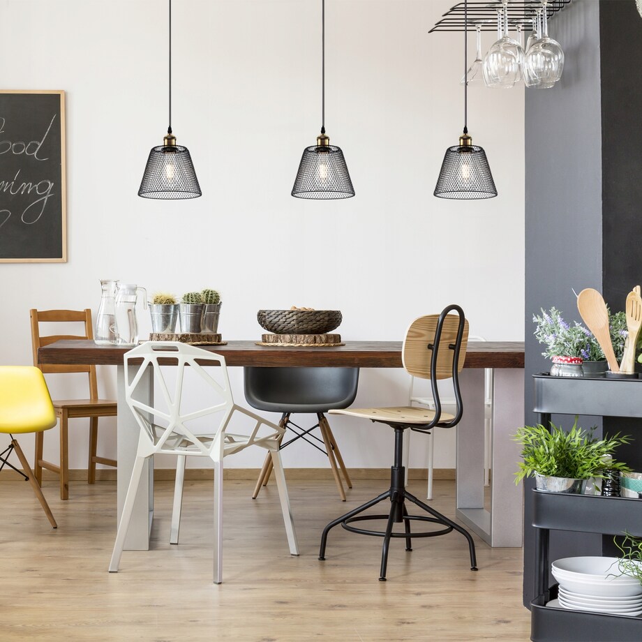 Lampa Sufitowa Wisząca Metalowa Balck Siatka