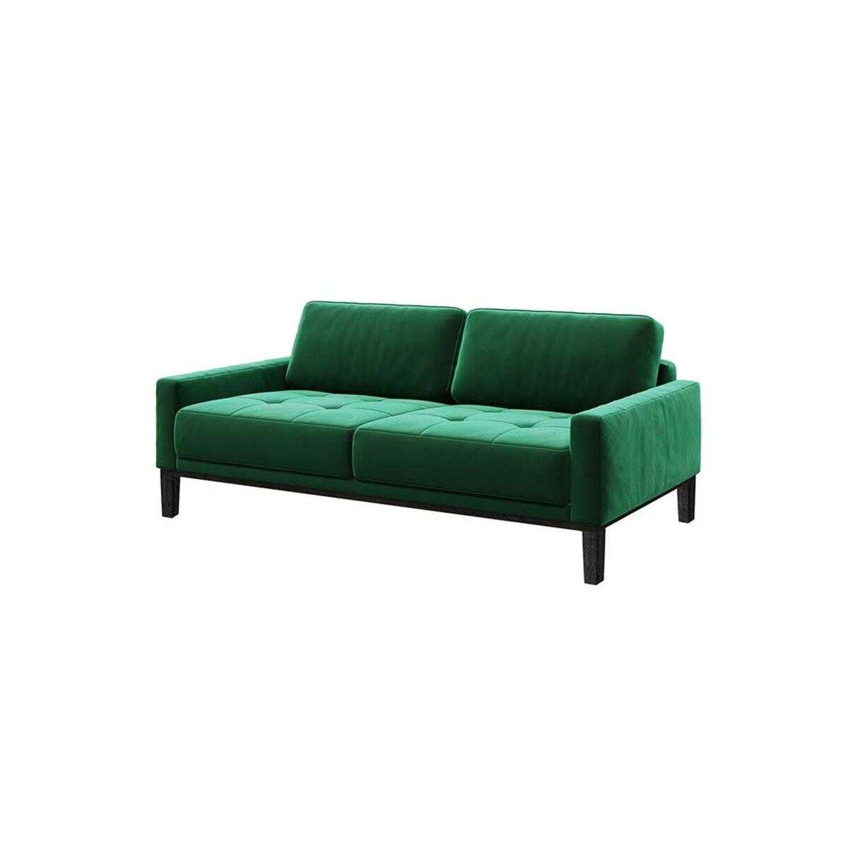 Sofa 2-osobowa Musso - zielona z pikowanym siedziskiem