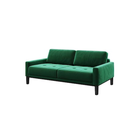 Sofa 2-osobowa Musso - zielona z pikowanym siedziskiem