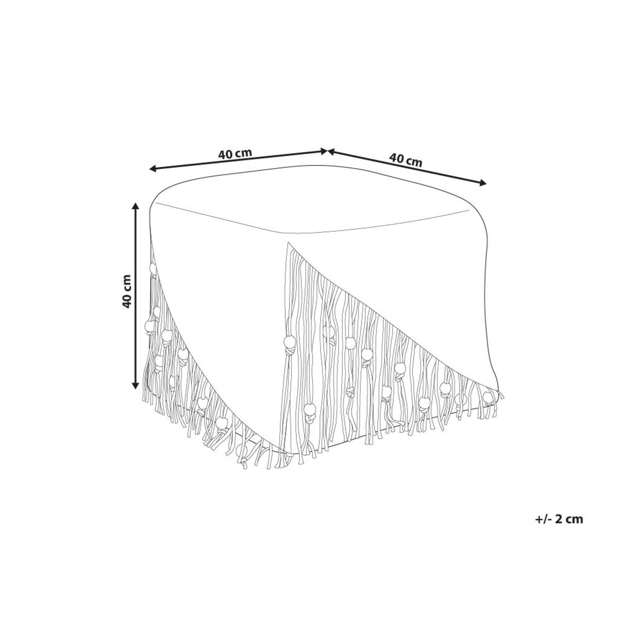 Puf bawełniany makrama 40 x 40 x 40 cm beżowy DANDAI