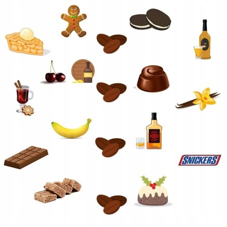 ŚWIĄTECZNY CRACKER COFFEE MOOD Z KAWĄ SMAKOWĄ PREMIUM 10 SMAKÓW W SASZETKACH + POCZTÓWKA - PREZENT UPOMINEK NA MIKOŁAJA ŚWIĘTA GWIAZDKĘ BOŻE NARODZENIE POD CHOINKĘ DLA KOBIETY FACETA