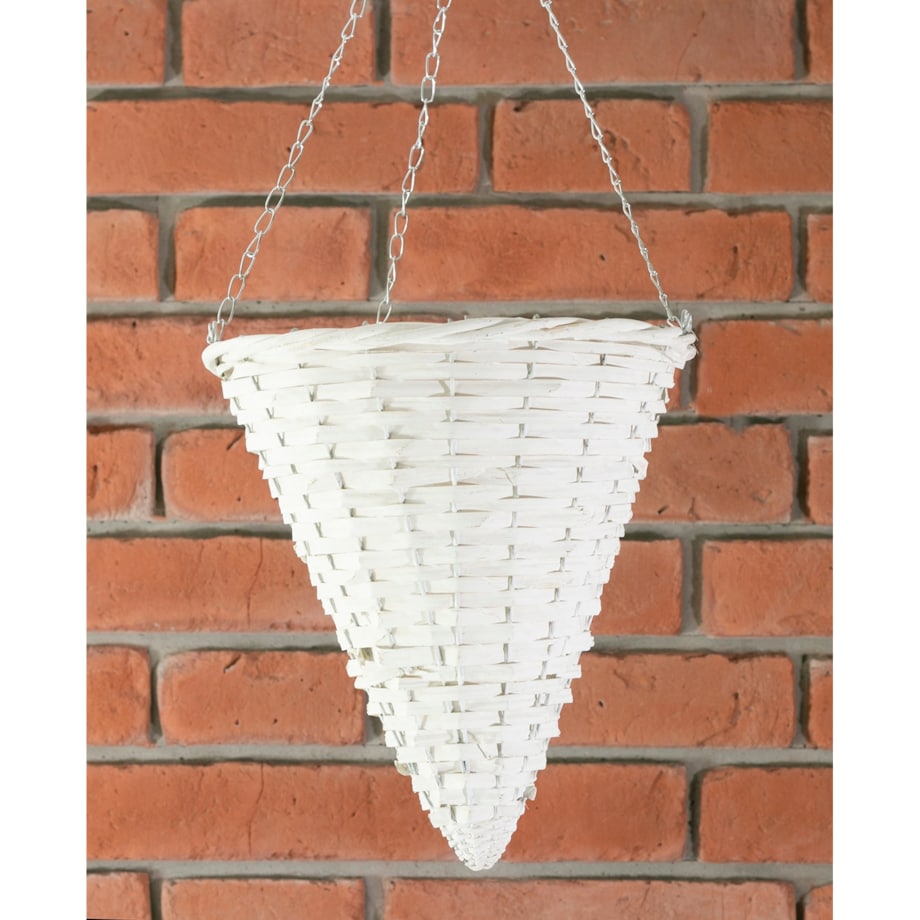 3 szt. KWIETNIK wiszący STOŻEK drewniany biały