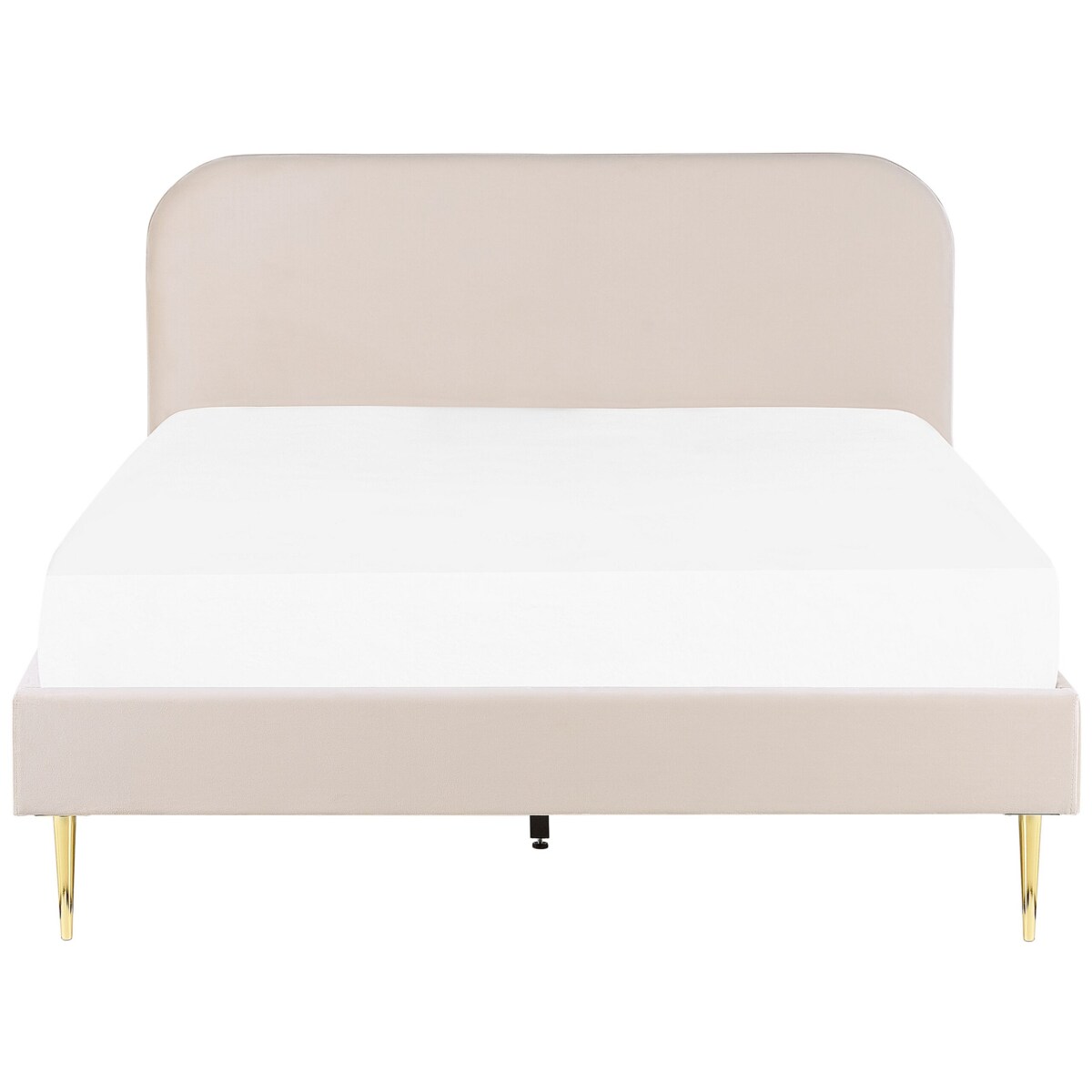 Łóżko welurowe 180 x 200 cm beżowe FLAYAT