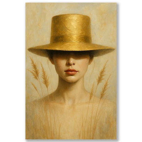 Obraz na płótnie Złoty Kapelusz 70cm x 90cm