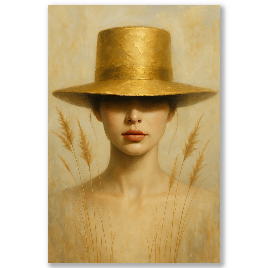 Obraz na płótnie Złoty Kapelusz 70cm x 90cm