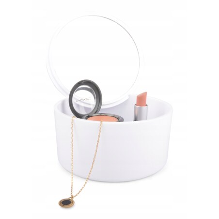 POJEMNIK KOSMETYCZNY pudełko k. biały śr. 14cm