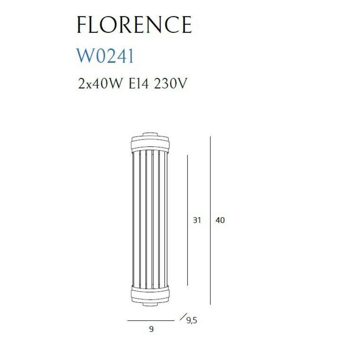 Kinkiet LAMPA ścienna FLORENCE W0241 Maxlight okrągła OPRAWA szklana glamour chrom przezroczysta