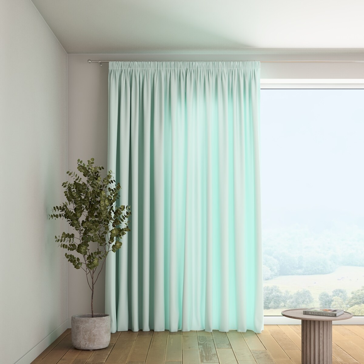 Zasłona na taśmie marszczącej 1 szt. 130x260 pastelowy błękit