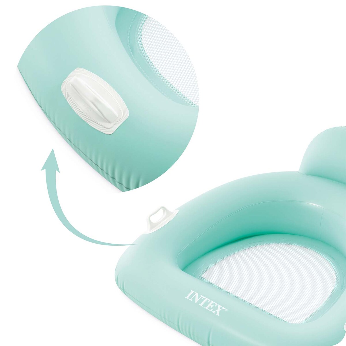 Fotel materac dmuchany Intex 56801 do pływania miętowy Lounge plażowy