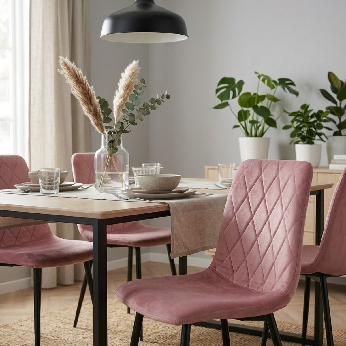 Krzesło tapicerowane pikowane wygodne nowoczesne do kuchni jadalni