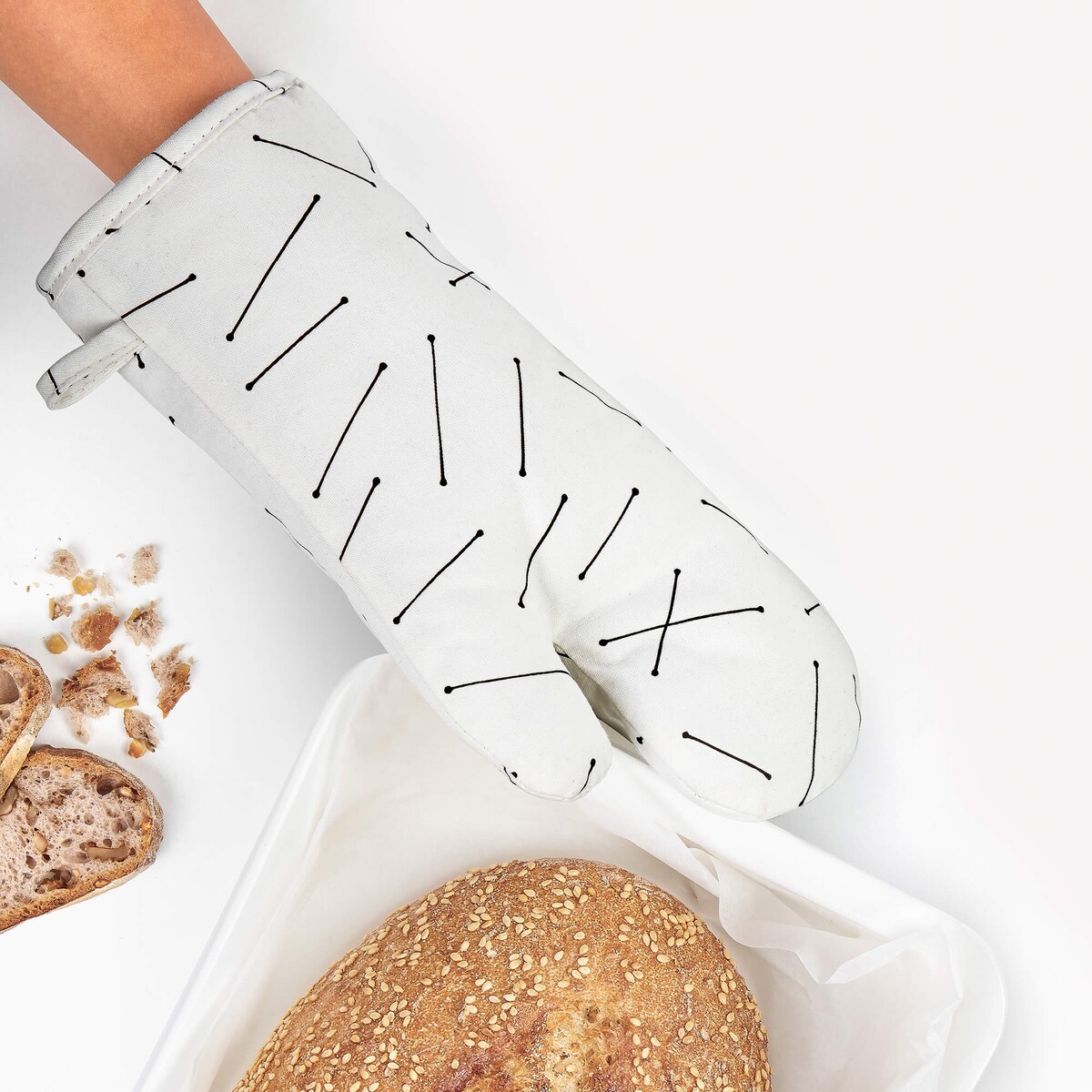 Rękawica kuchenna Rayen - 33 x 17 cm, Biały