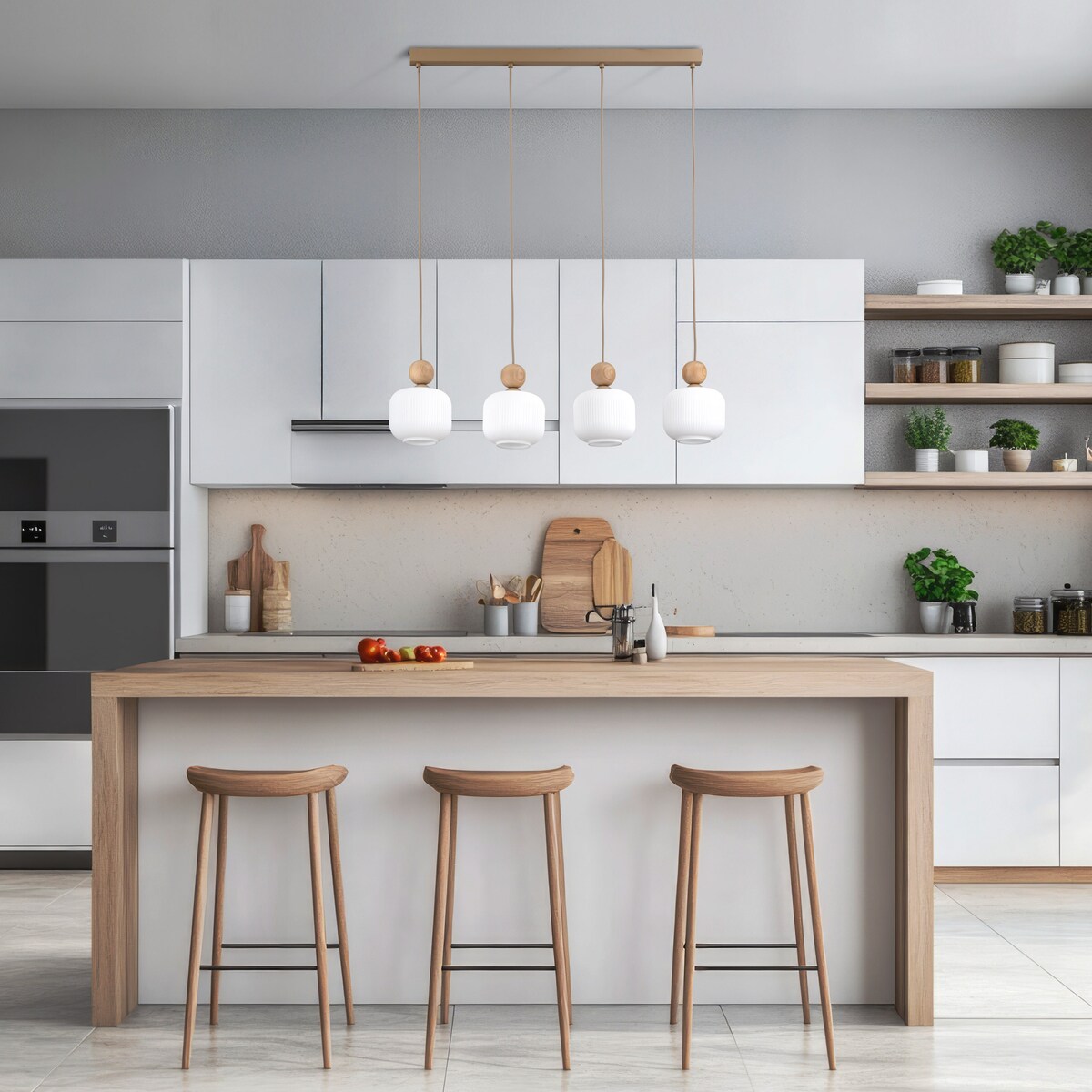 Lampa wisząca BALLO 11051 TK Lighting 4xE14 szklane klosze Sabia/biel 80 cm regulowana wysokość