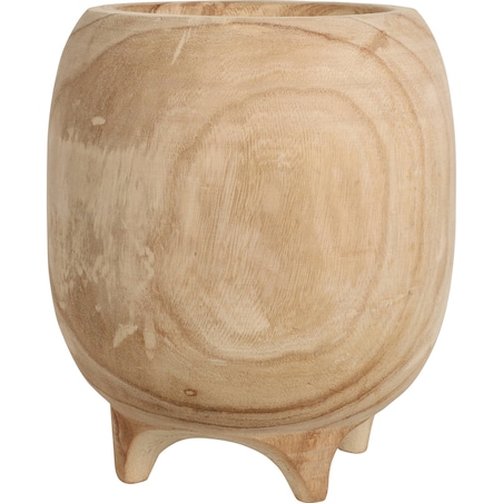 Doniczka na nóżkach, drewno paulowni, 27 cm