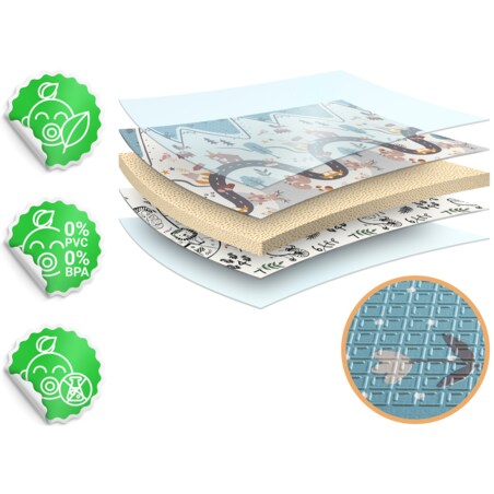 Mata piankowa edukacyjna składana dla dzieci duża 180x200 dywan Nukido