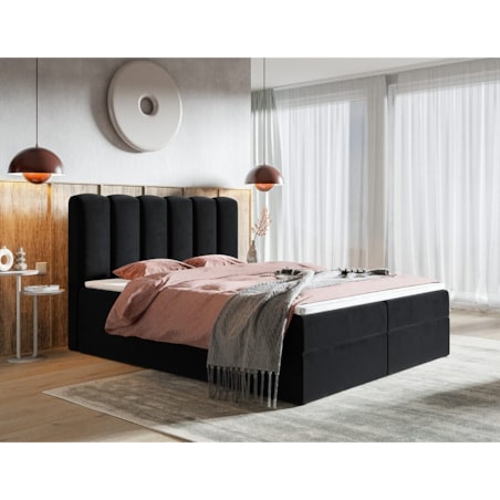 Łóżko kontynentalne FOX 10 160x200- czarne